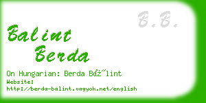 balint berda business card